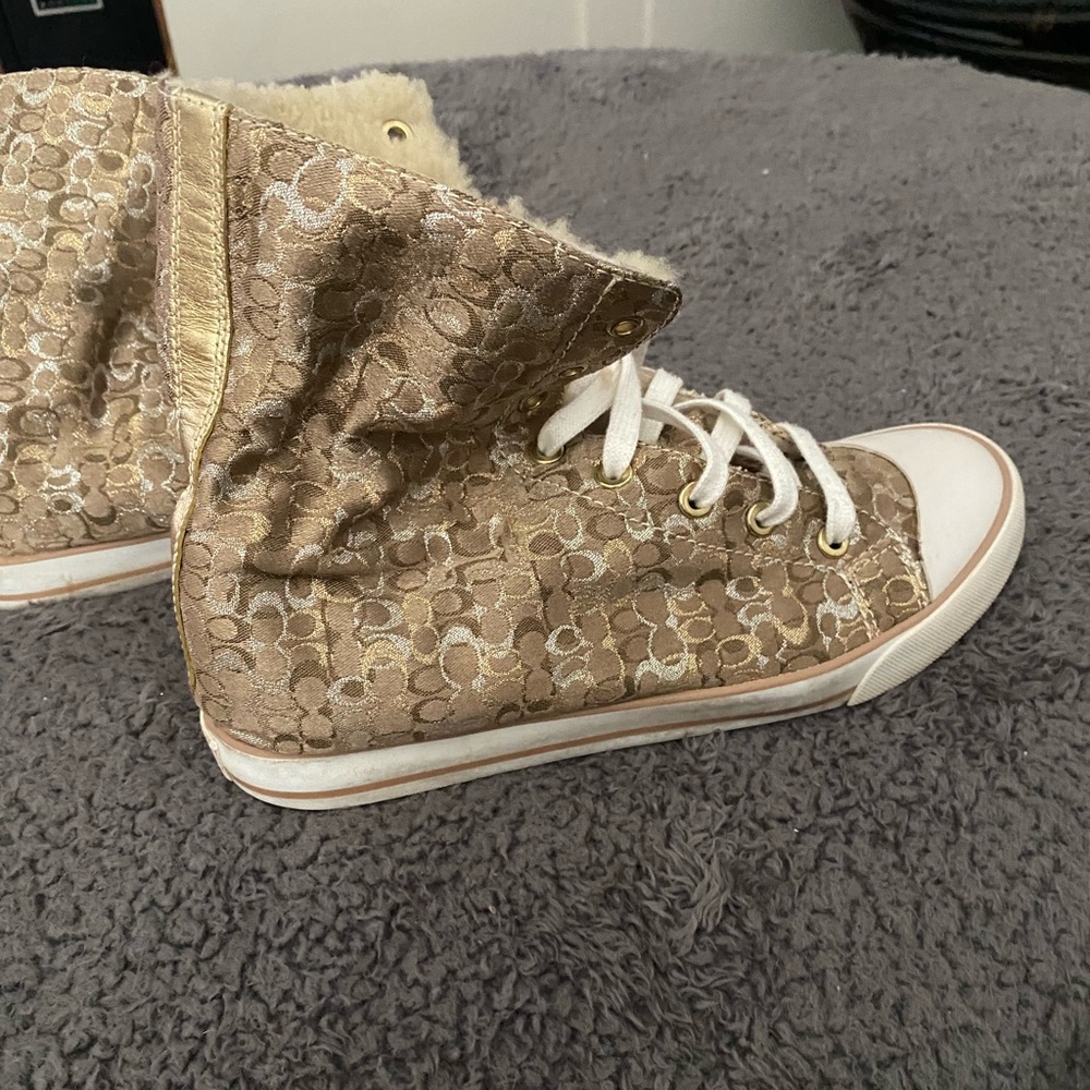 Coach Hightop Fur lined Sneakers